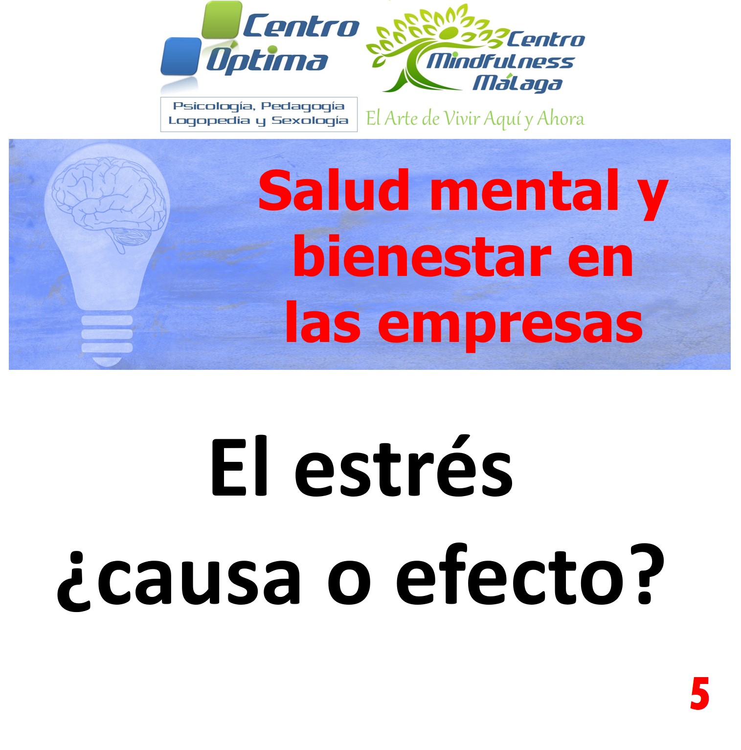 Salud mental en las empresas 5: El estrés ¿causa o efecto?, Centro Óptima